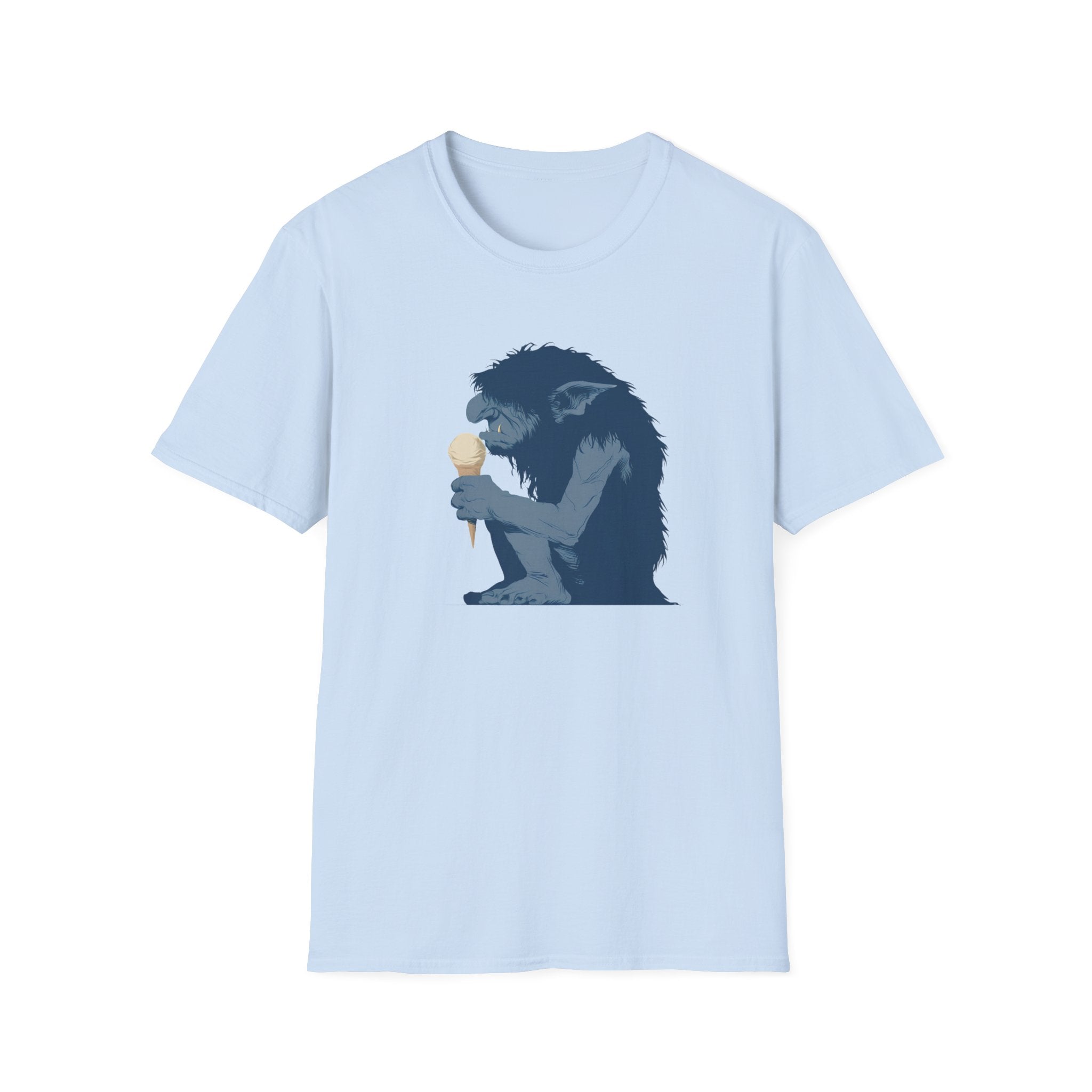 Ogre With Ice Cream T-Shirt - Retro Monster Graphic Tee