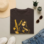 Comic Girl - Noir Femme Illustration T-Shirt