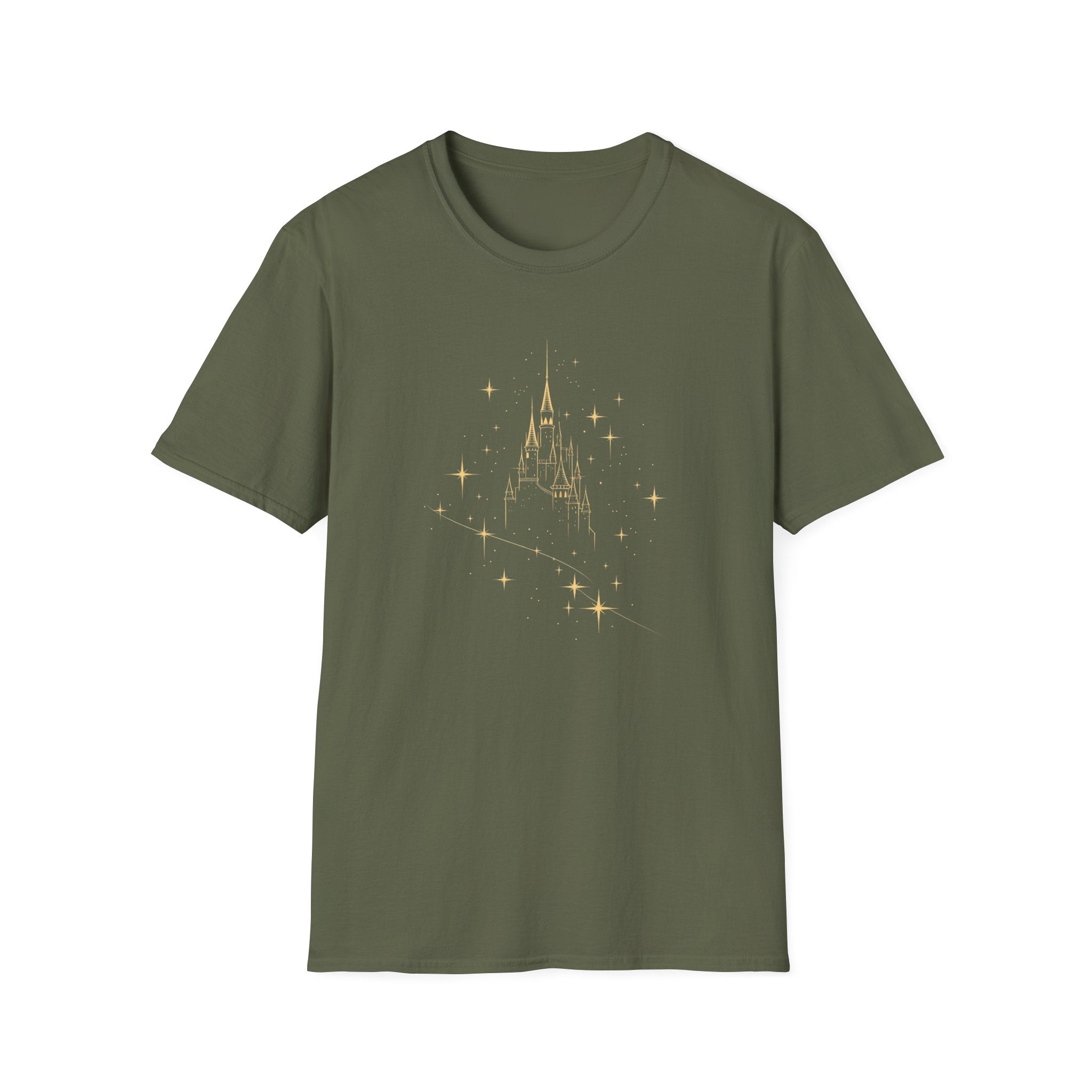 Sparkling Castle T-Shirt — Gold Fairy Tale Castle Graphic