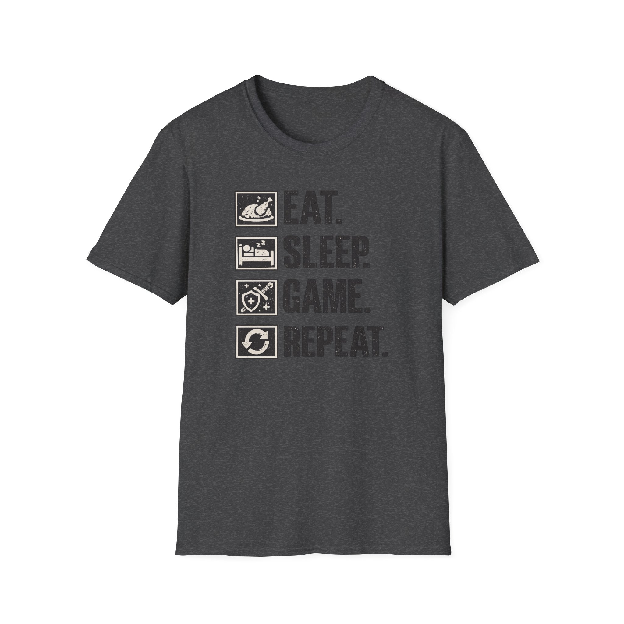 "Eat. Sleep. Game. Repeat." - Gamer Graphic T-Shirt