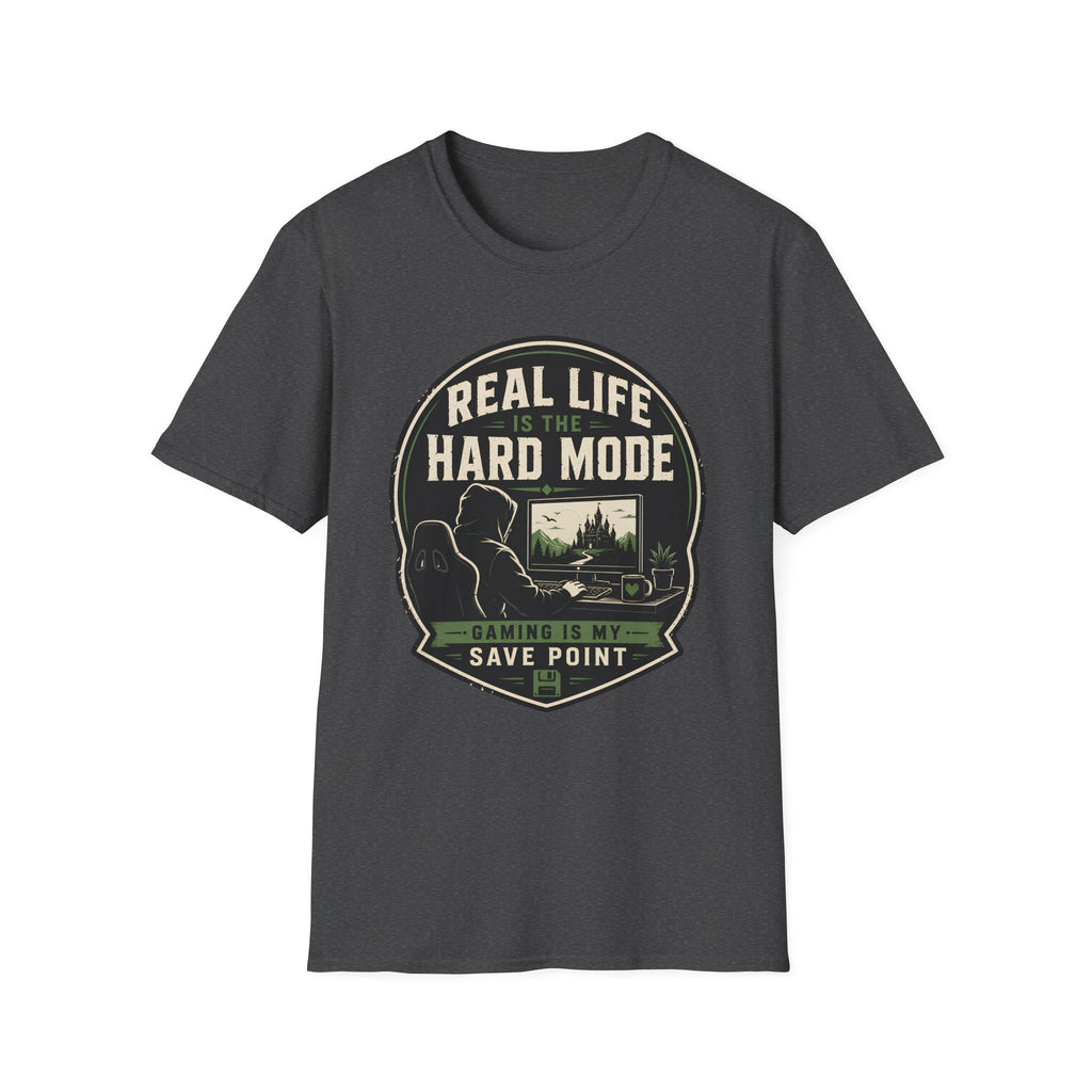 “Real Life is the Hard Mode” Retro Gamer Tee