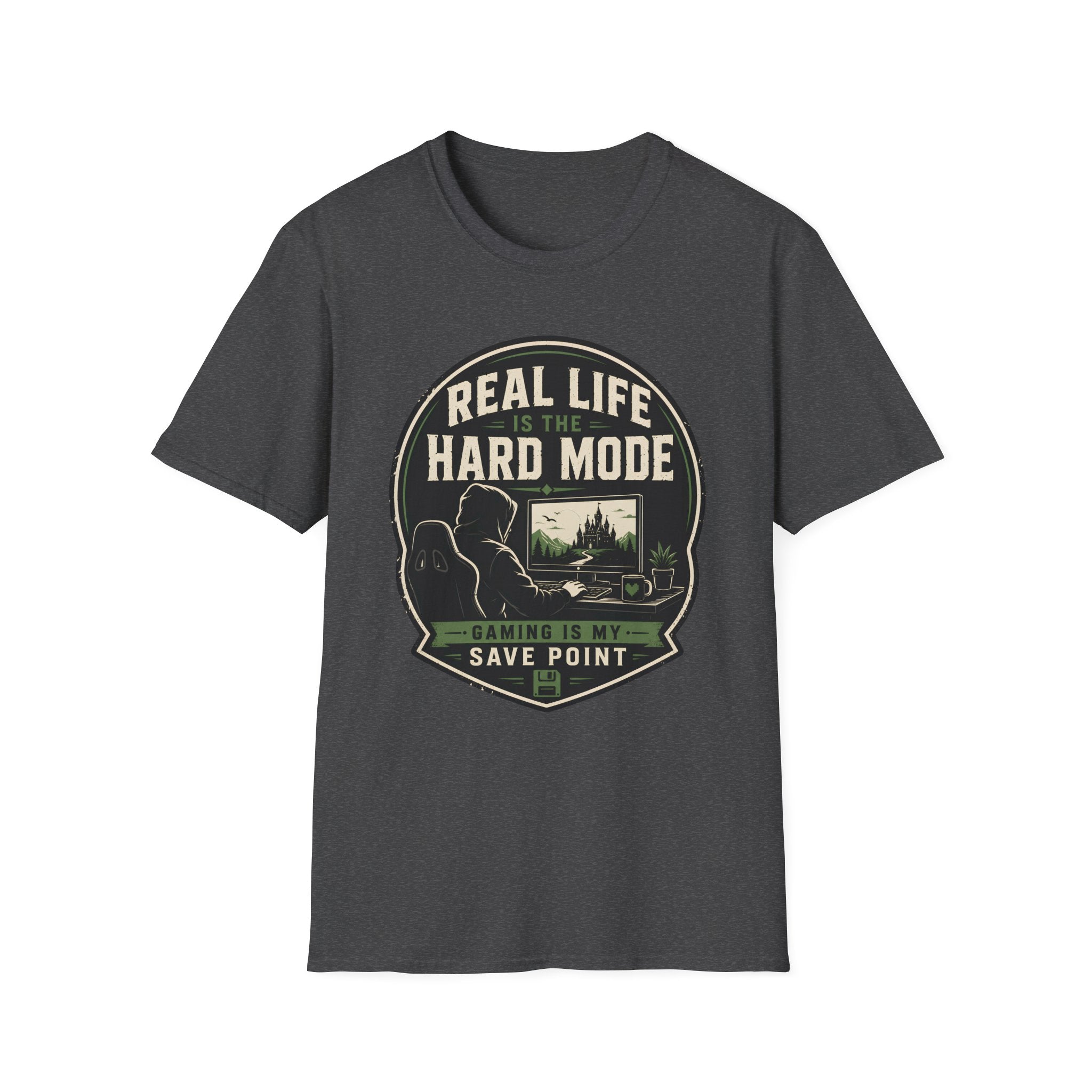 “Real Life is the Hard Mode” Retro Gamer Tee