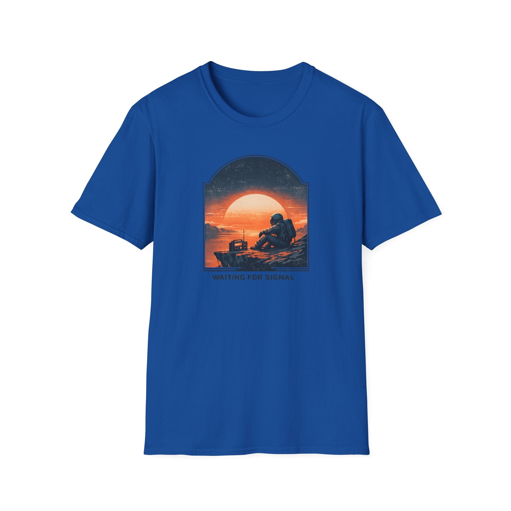 'Waiting For Signal' Astronaut Graphic T-Shirt - Retro Radio Sunset