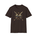 Weird Nerd Glasses Sword Face Graphic T-Shirt