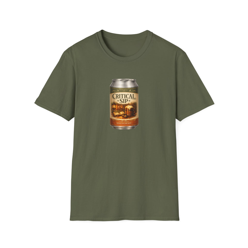 Critical Sip T-Shirt - Retro Graphic Parody Beer Tee