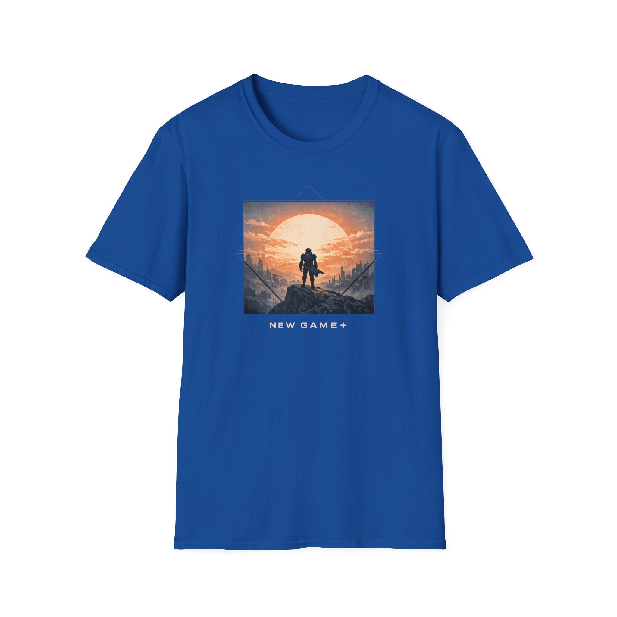 'New Game+' Sunset Wanderer T-Shirt - Silhouette Adventure Graphic Tee