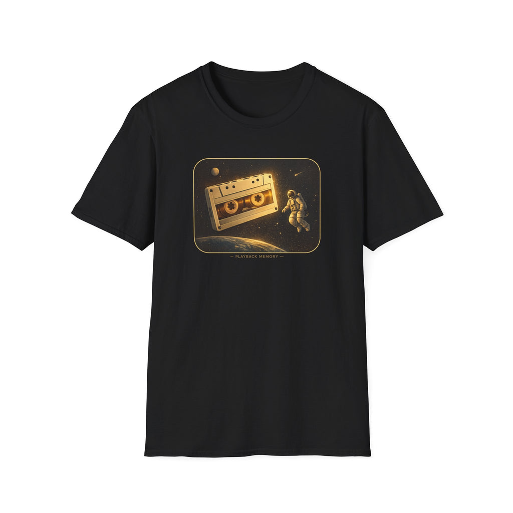'Playback Memory' Retro Cassette in Space T‑Shirt