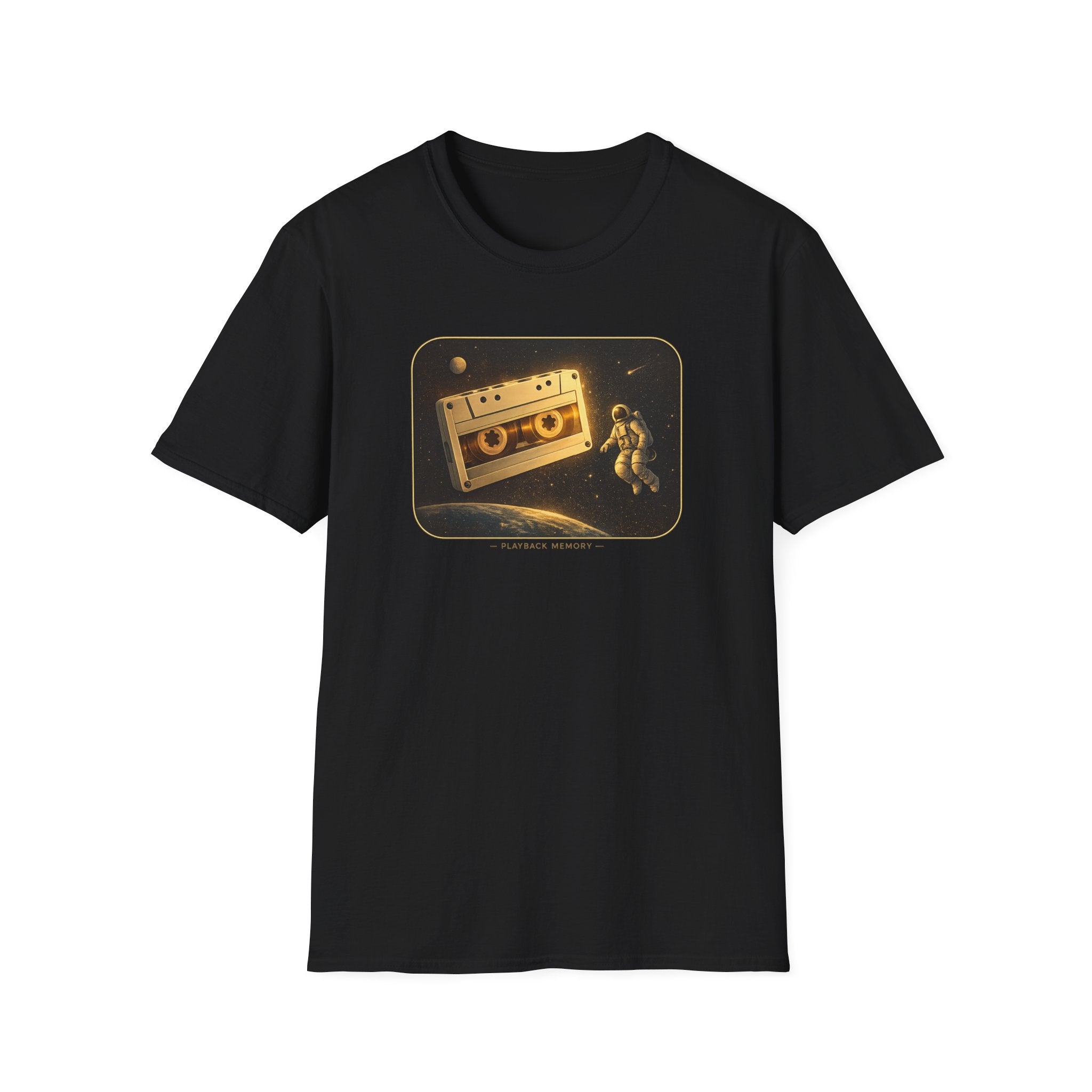 'Playback Memory' Retro Cassette in Space T‑Shirt