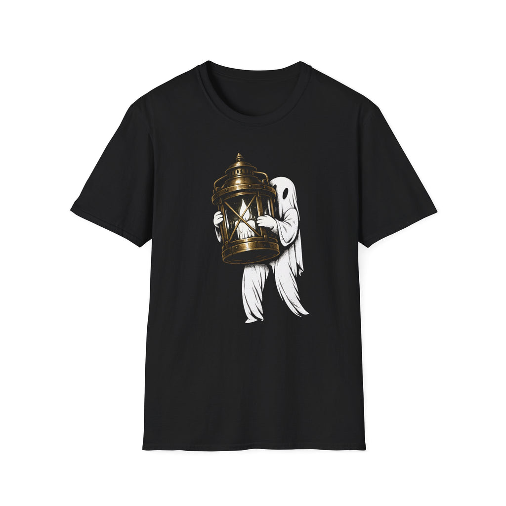 Ghost Holding Lantern T-Shirt - Spooky Vintage Tee
