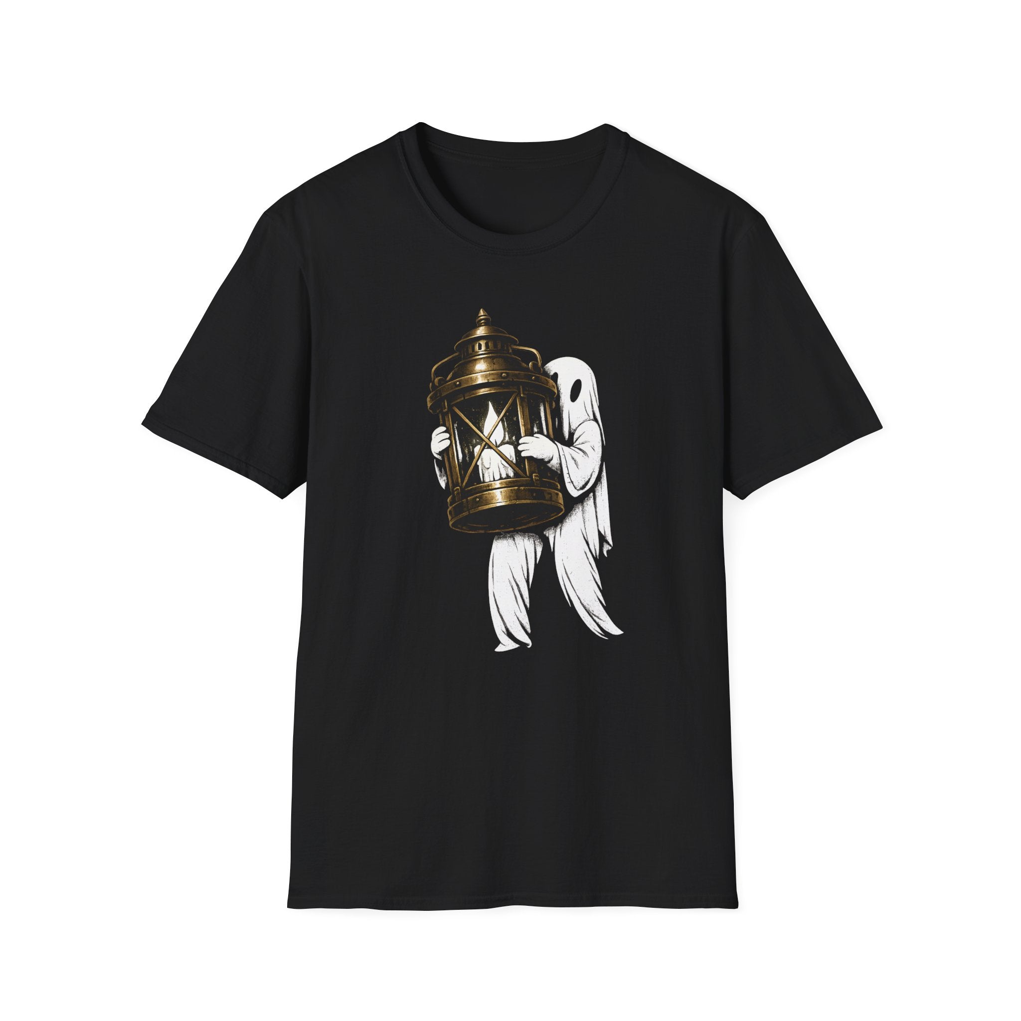 Ghost Holding Lantern T-Shirt - Spooky Vintage Tee