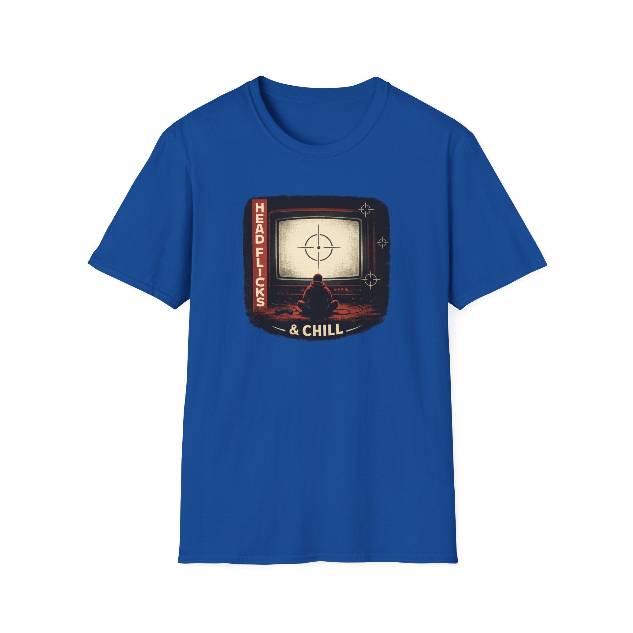Headflicks & Chill T-Shirt  - Funny Retro TV Gamer Graphic Tee