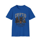 Cryptid Social Club T-Shirt - Bigfoot, Mothman & Alien Retro Graphic Tee