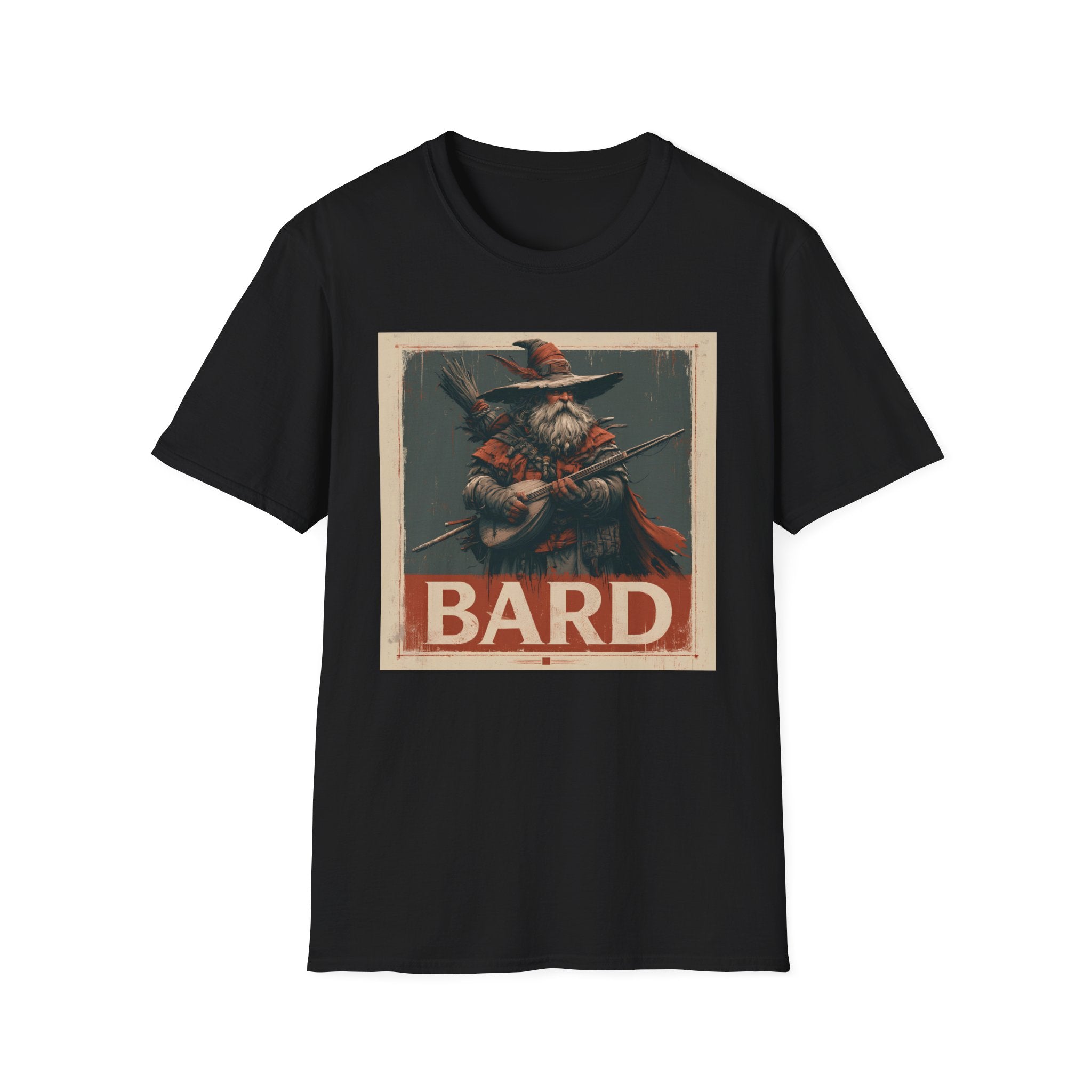 Bard Graphic T-Shirt — Vintage Fantasy Bard Design