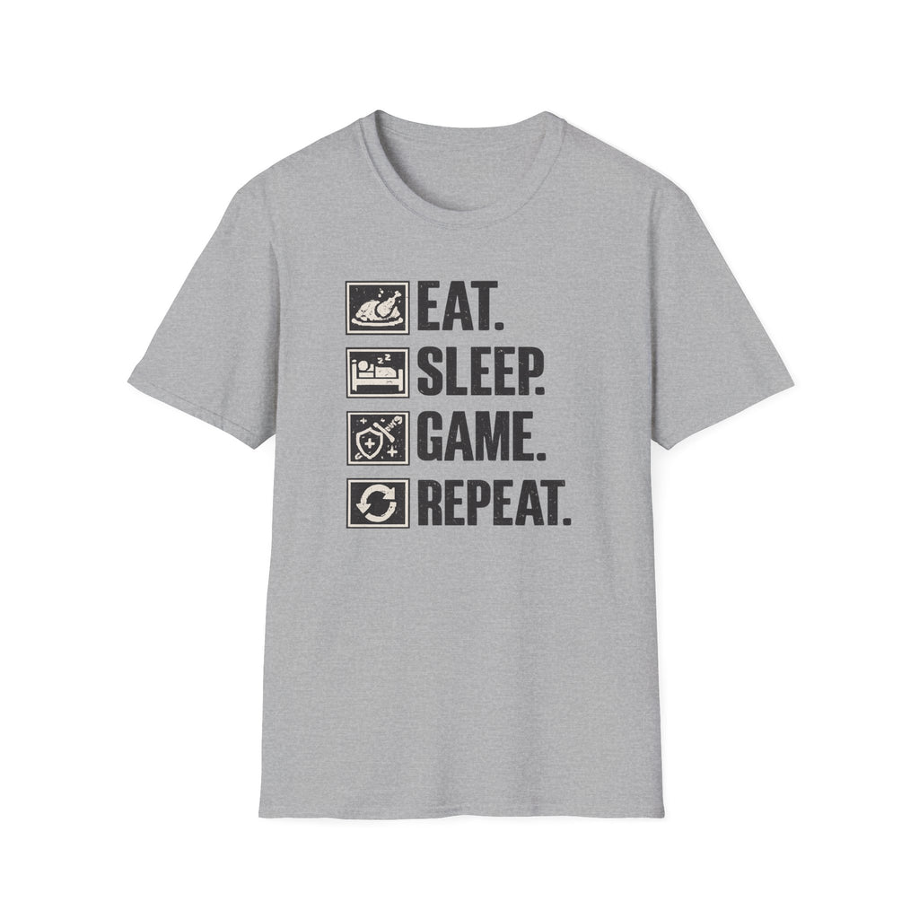 "Eat. Sleep. Game. Repeat." - Gamer Graphic T-Shirt