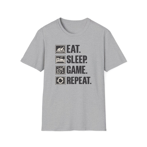 "Eat. Sleep. Game. Repeat." - Gamer Graphic T-Shirt
