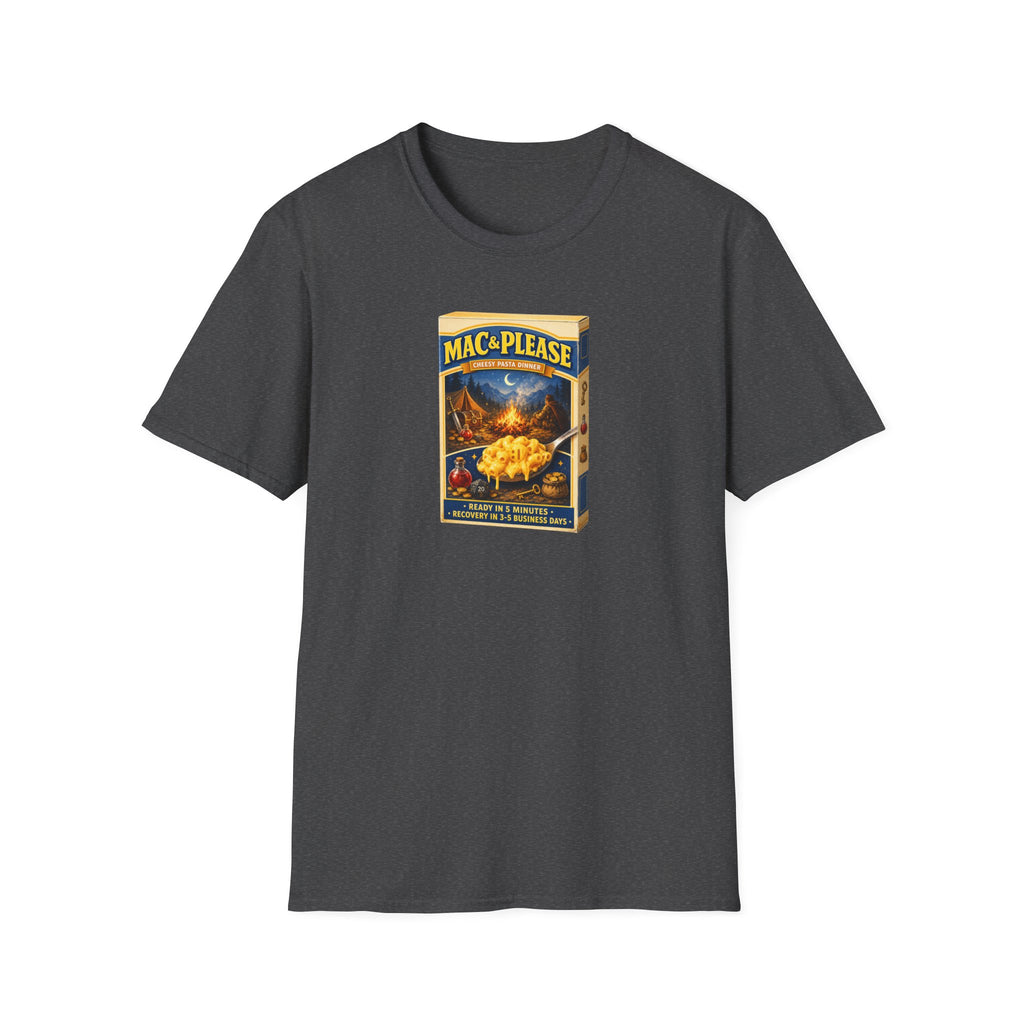 Mac & Please Vintage Boxed Dinner T-Shirt — Retro Comfort Food Graphic Tee