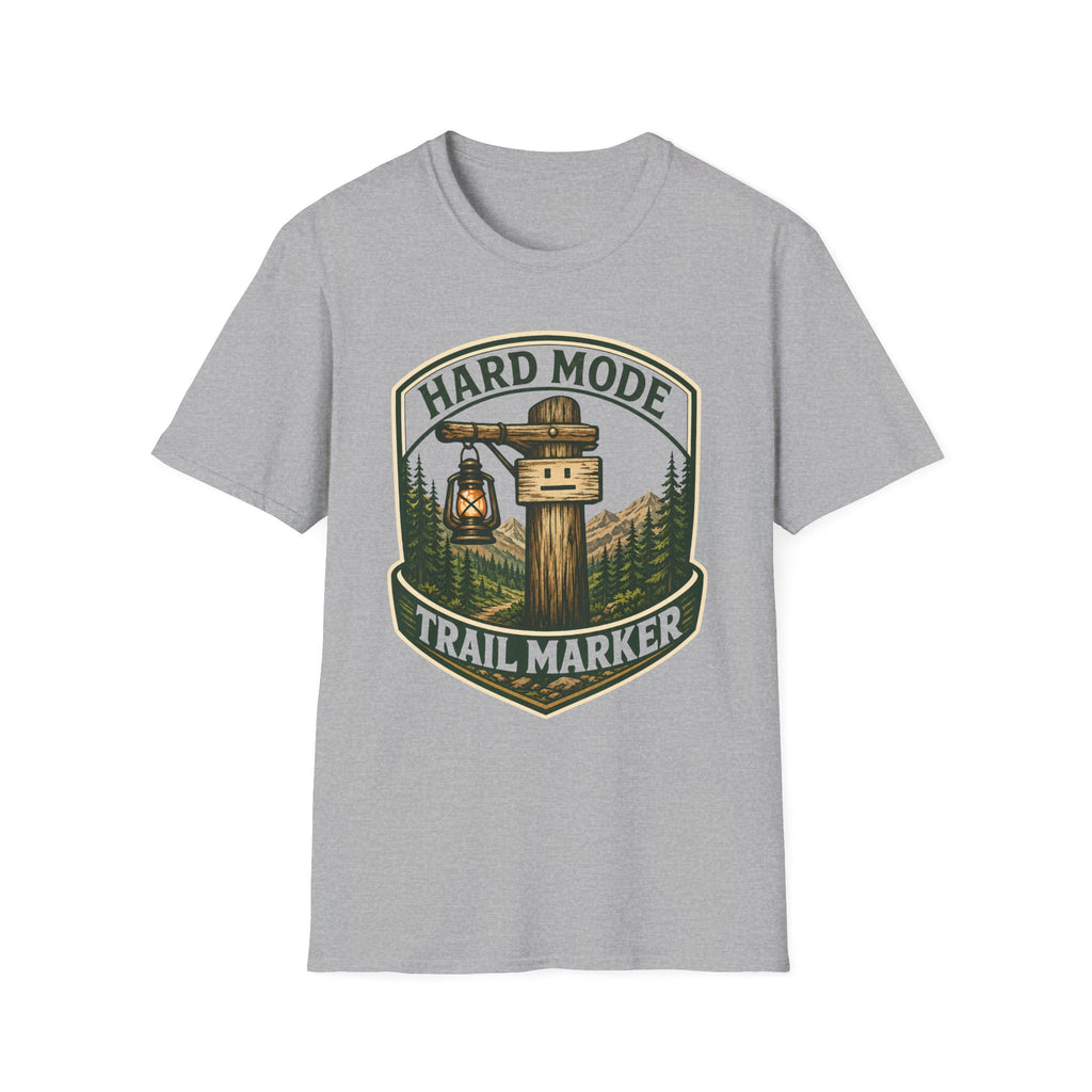 Hard Mode Trail Marker T-Shirt - Lantern Sign Graphic Tee