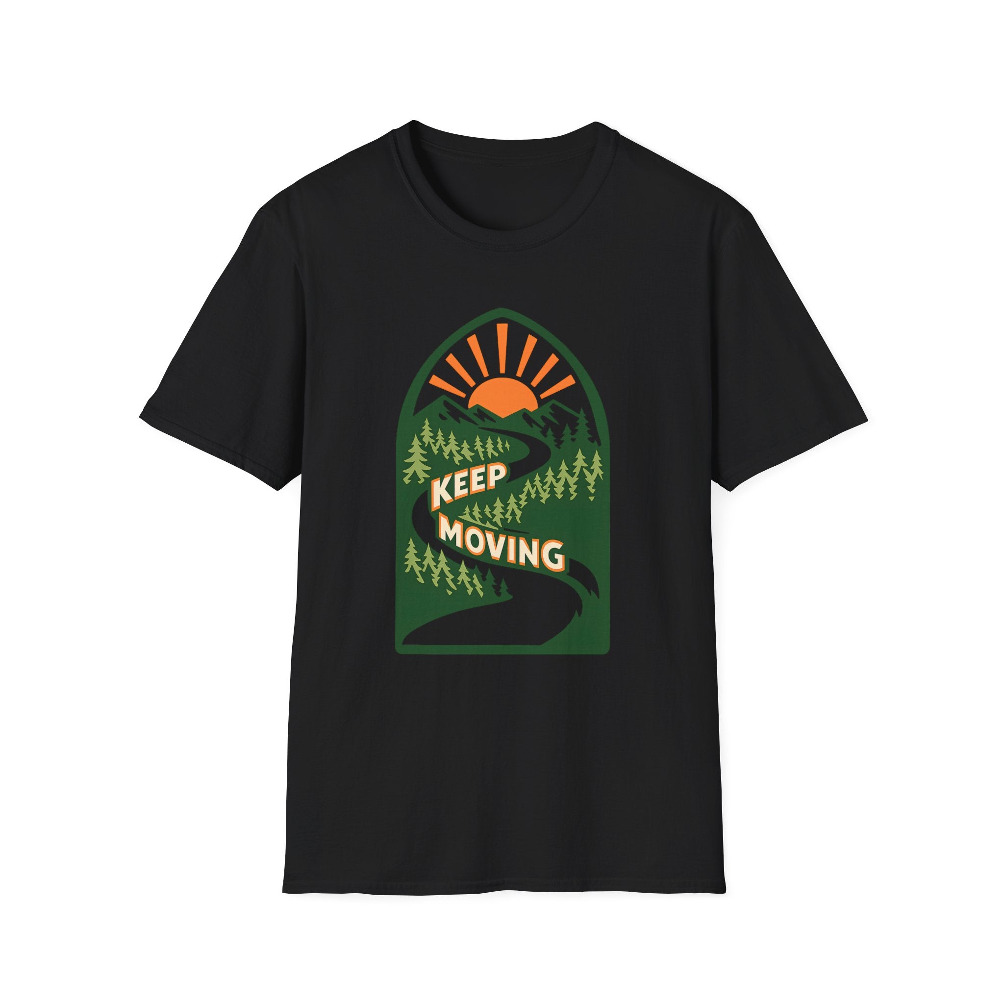 Keep Moving Adventure T-Shirt - Mountain Sunrise Graphic Tee