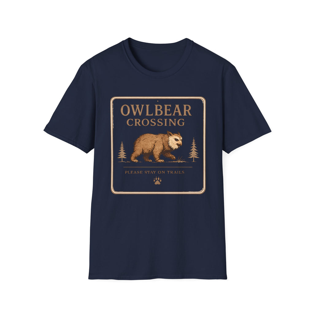 Owlbear Crossing Sign T-Shirt - Fantasy Creature Graphic Tee