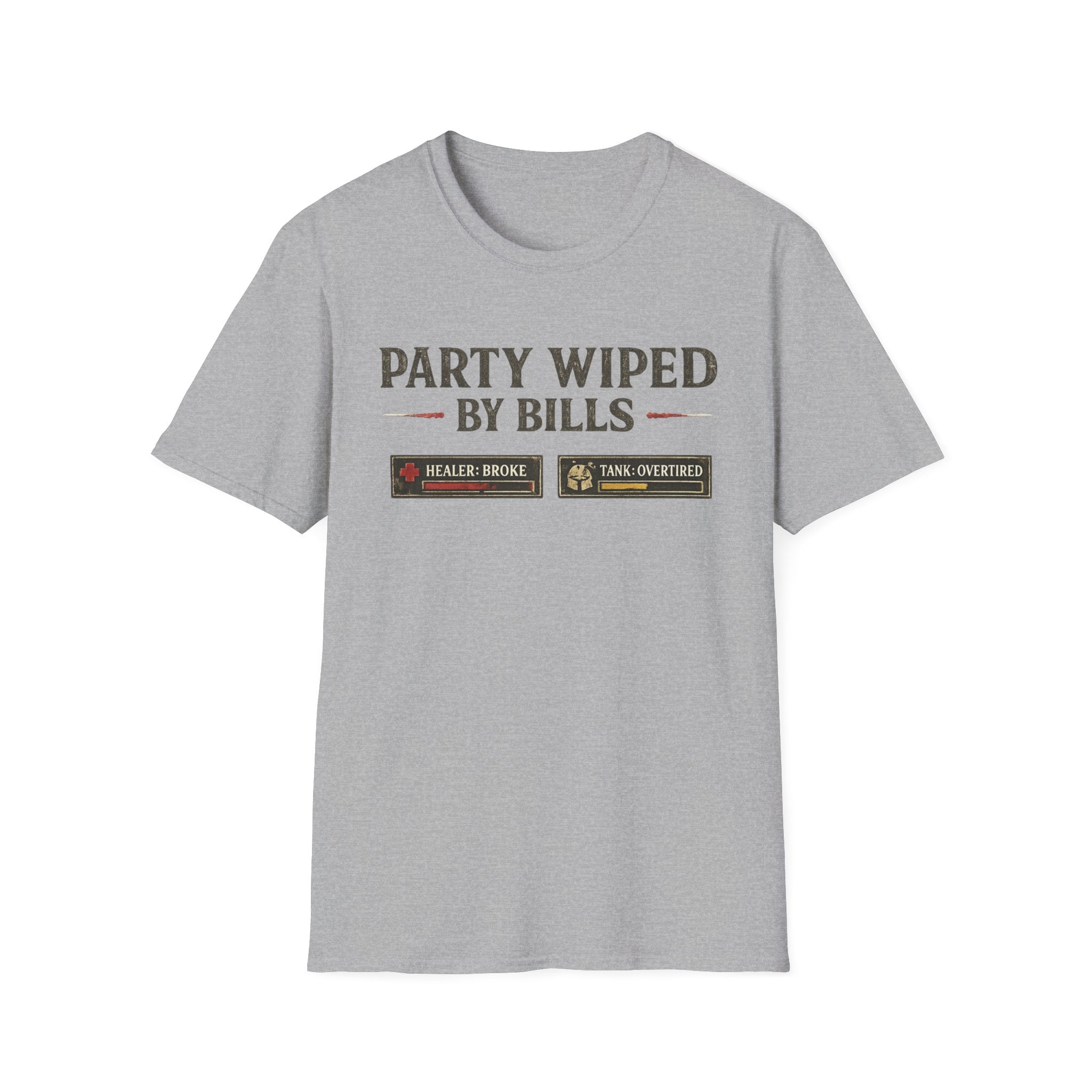 "Party Wiped by Bills" Funny Gaming Meme T-Shirt