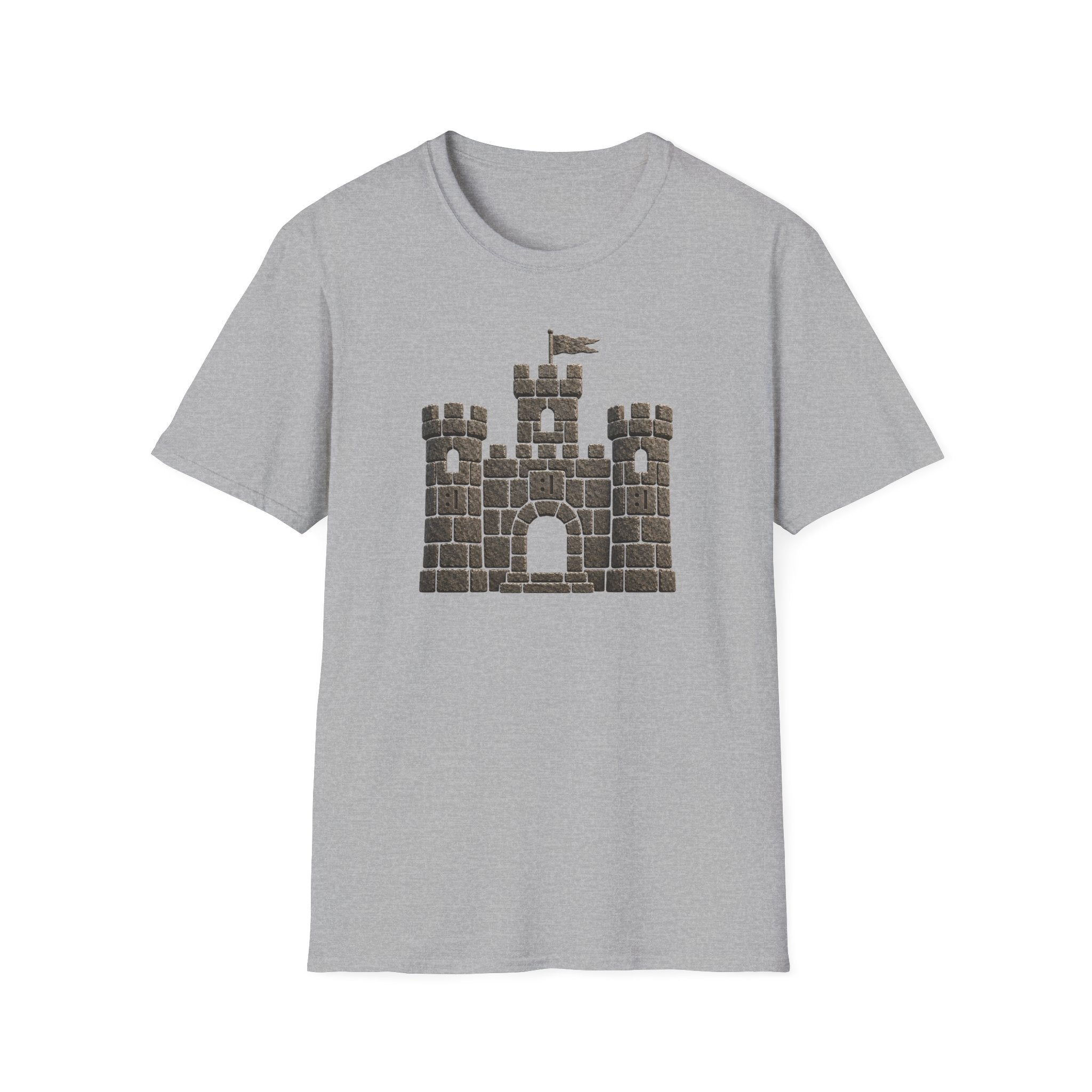 Stone Castle Graphic T‑Shirt — Brick Fortress Illustration Tee