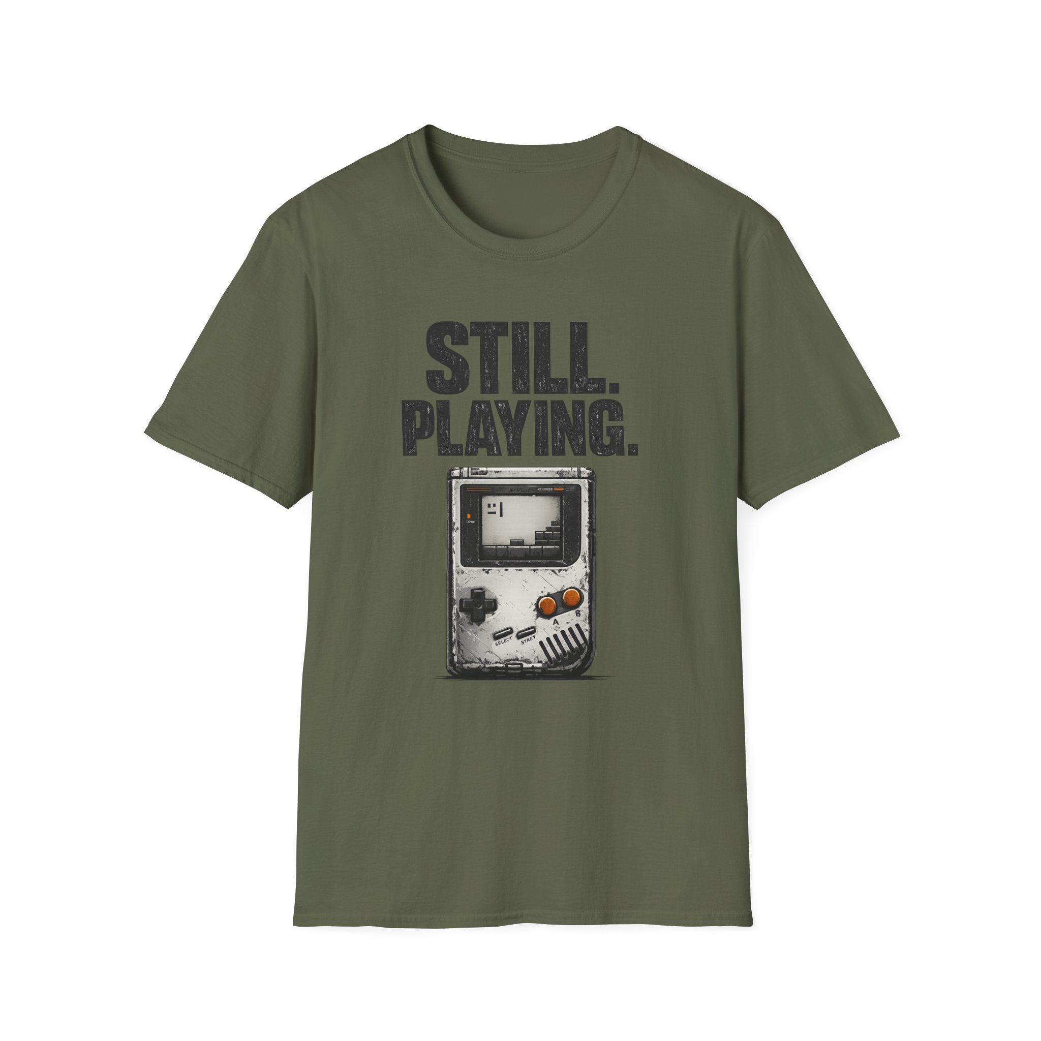"Still. Playing." T-Shirt - Retro Game System Design, Gamer Nostalgia Tee