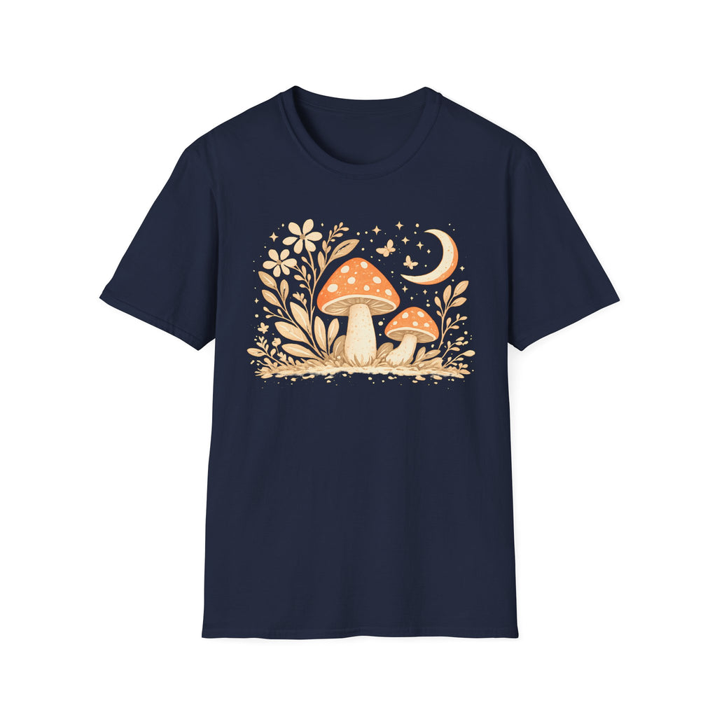 Whimsical Mushroom Moon T-Shirt - Forest Graphic Tee