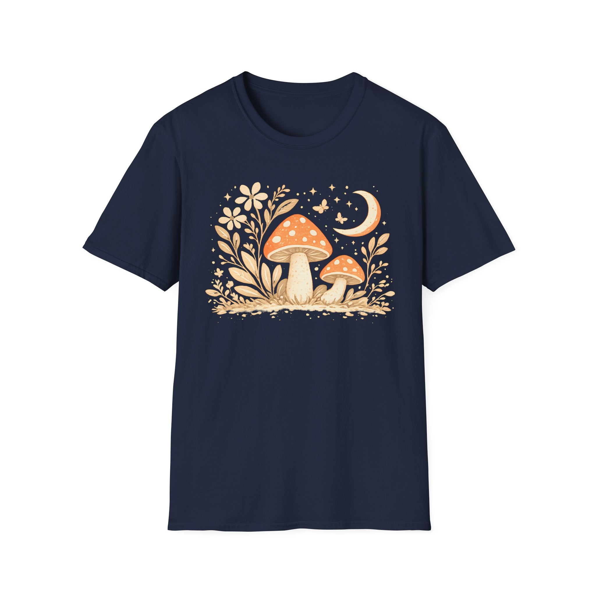 Whimsical Mushroom Moon T-Shirt - Forest Graphic Tee