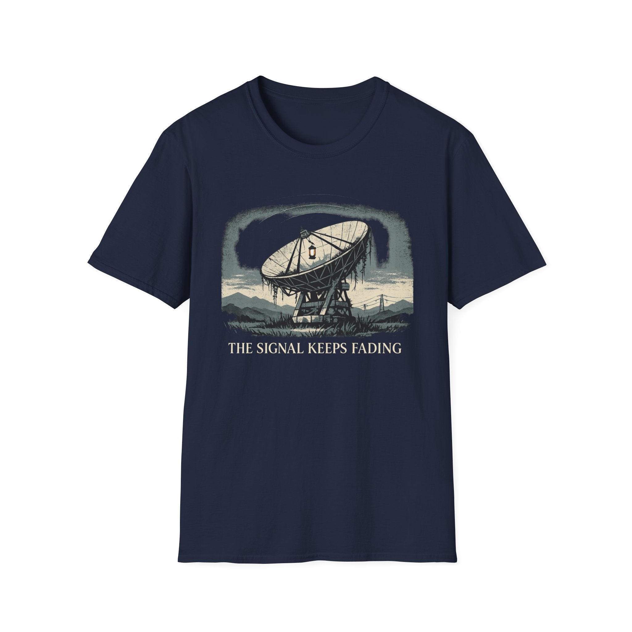 “The Signal Keeps Fading” Vintage Sci‑Fi T-Shirt - Satellite Dish Graphic Tee