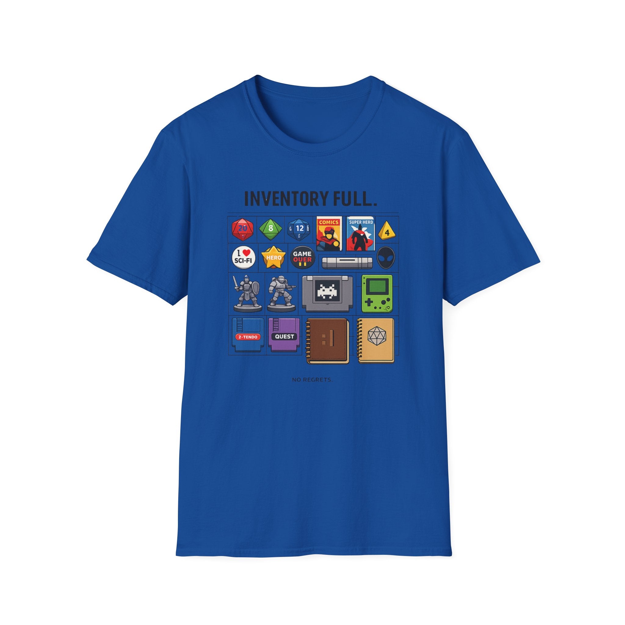 Inventory Full Gamer T-Shirt — Retro RPG & Geek Icon Graphic Tee