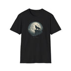 'Stay Wild' Wolf Howling at Moon T‑Shirt - Wilderness Moonlight Graphic Tee