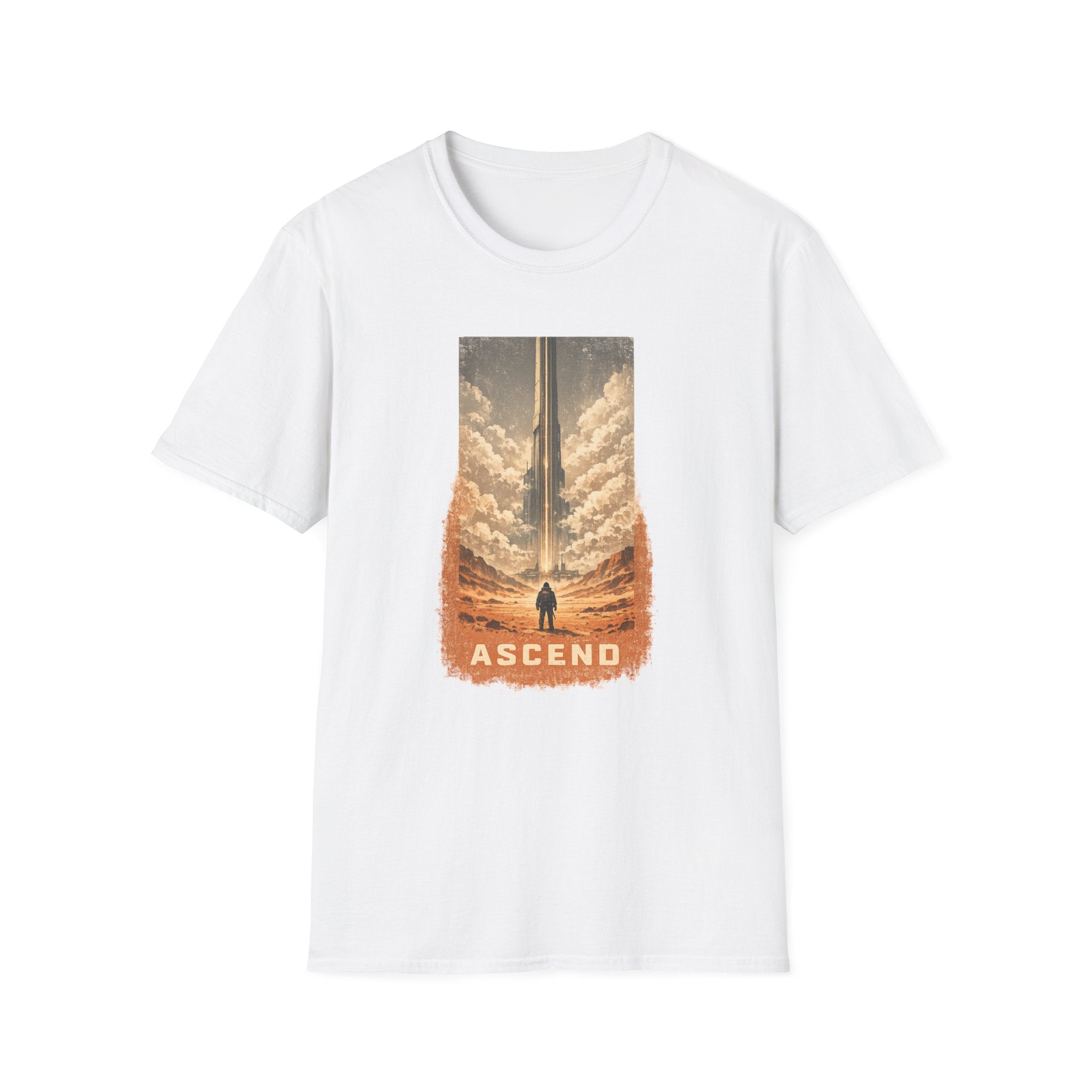 Ascend Sci-Fi T‑Shirt — Vintage Space Launch Graphic