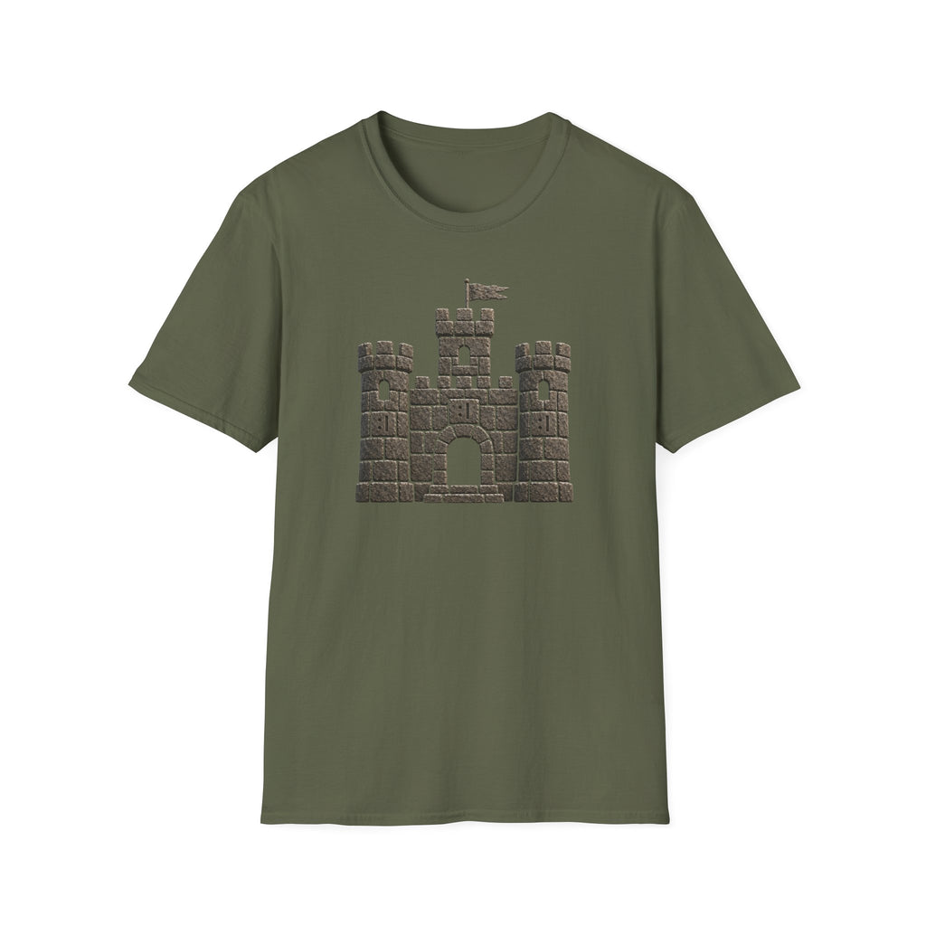 Stone Castle Graphic T‑Shirt — Brick Fortress Illustration Tee
