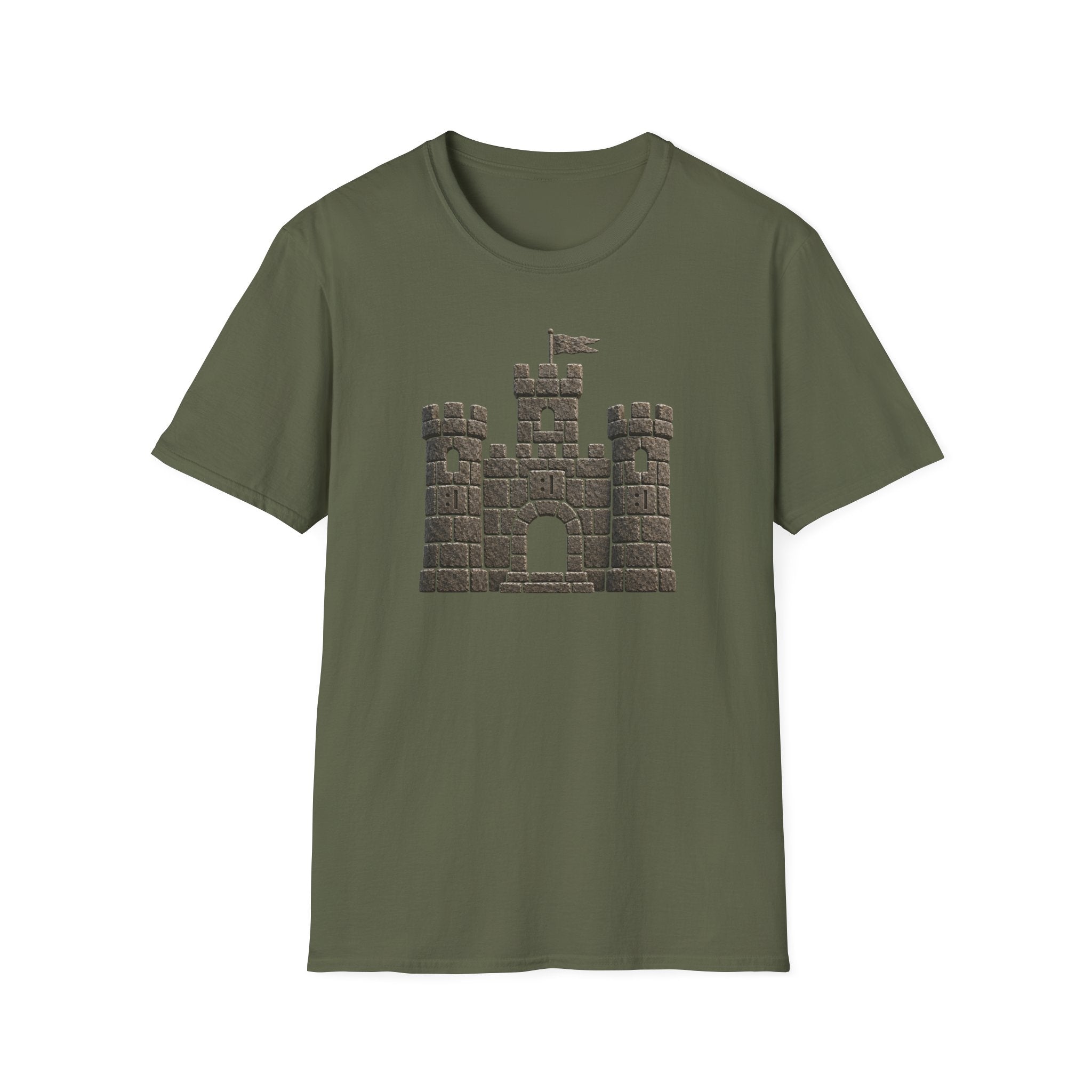 Stone Castle Graphic T‑Shirt — Brick Fortress Illustration Tee