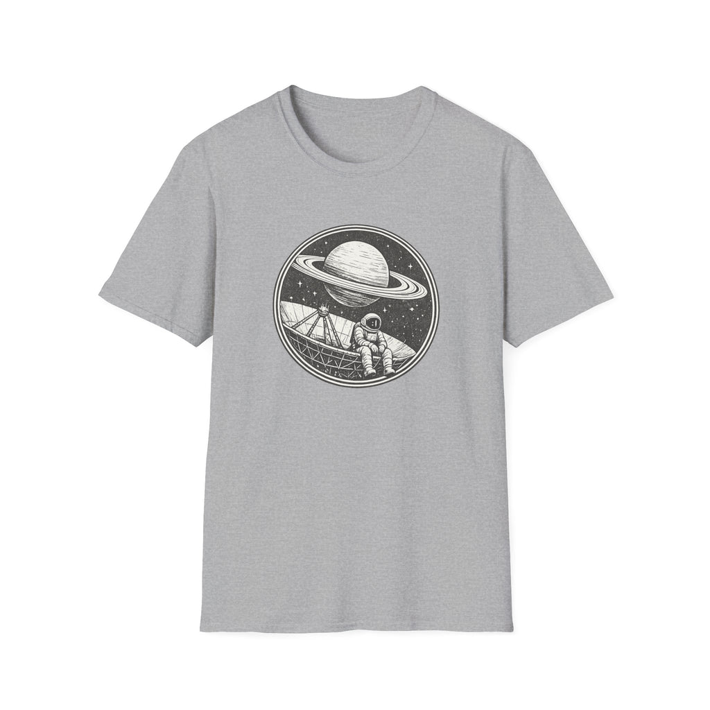 Lonely Astronaut & Saturn Graphic T-Shirt - Vintage Space Explorer Tee