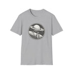 Lonely Astronaut & Saturn Graphic T-Shirt - Vintage Space Explorer Tee