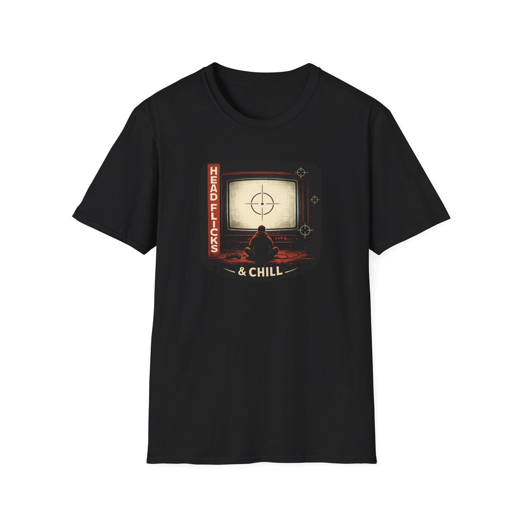 Headflicks & Chill T-Shirt  - Funny Retro TV Gamer Graphic Tee