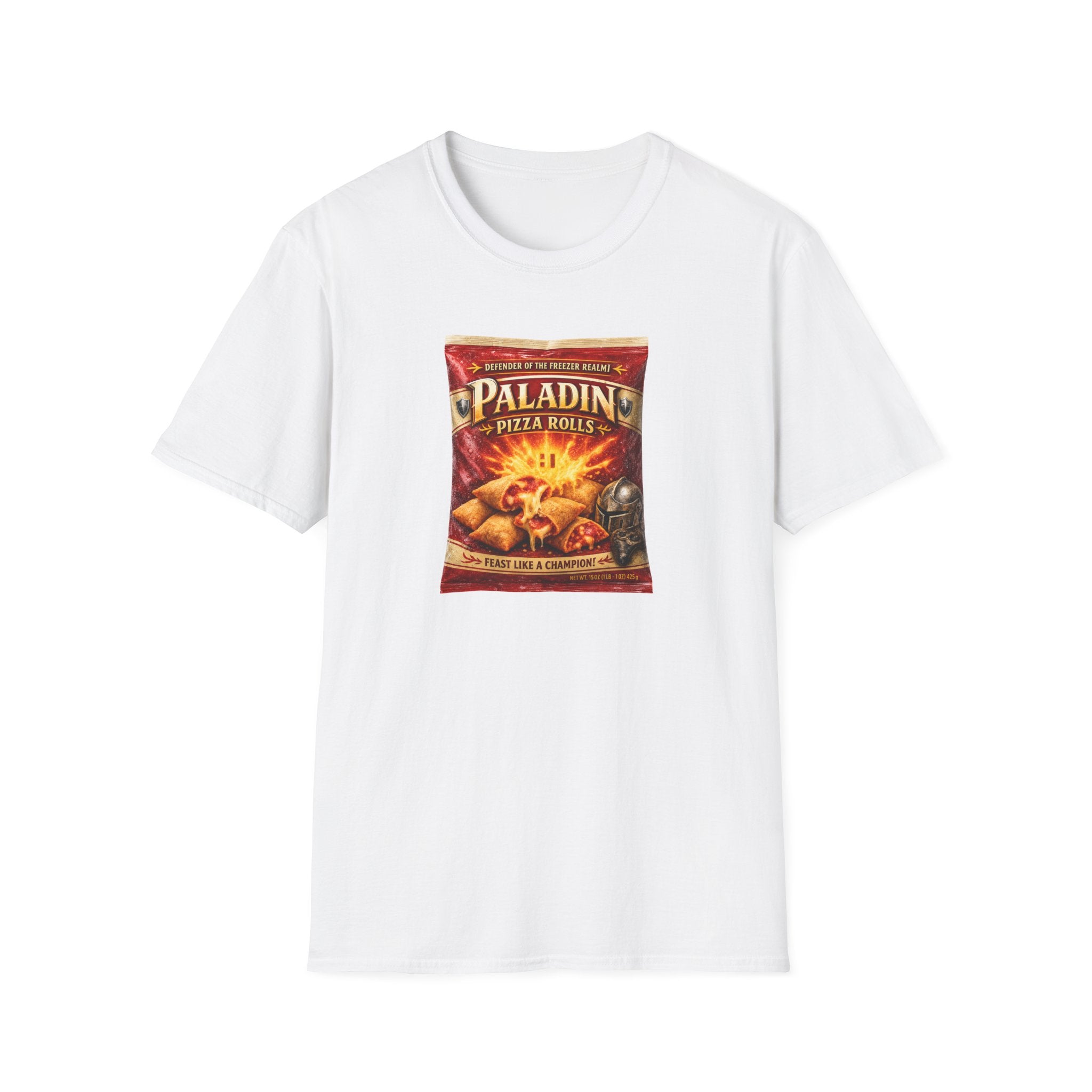 Paladin Pizza Rolls T-Shirt — Gamer D&D Parody Snack Tee
