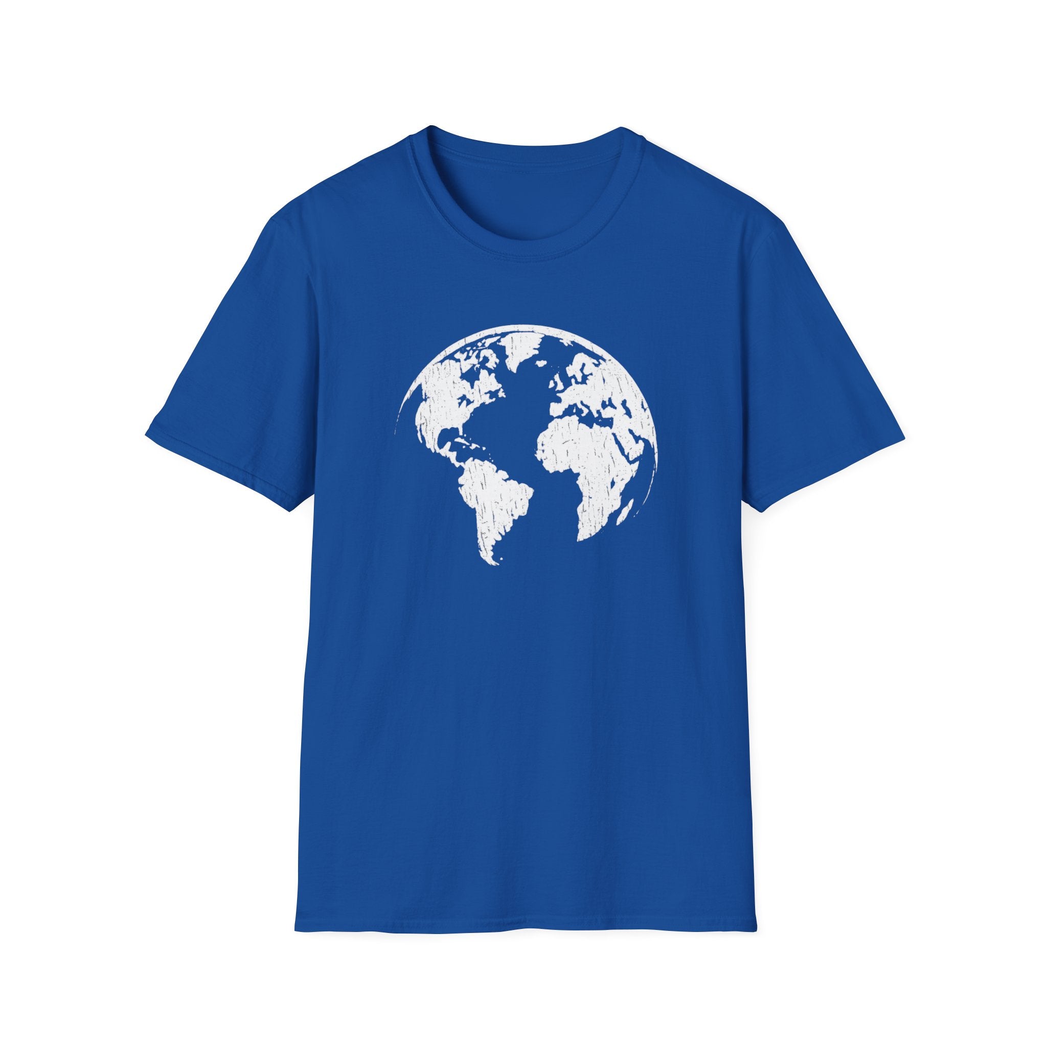 Earth Globe T-Shirt — Minimal White World Tee