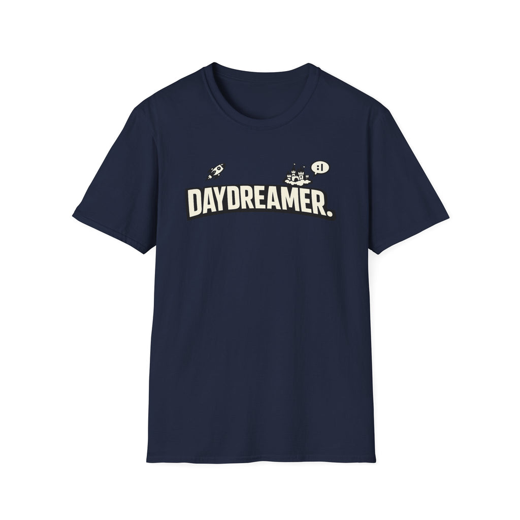 Daydreamer Graphic T-Shirt — Retro Rocket & Castle Design