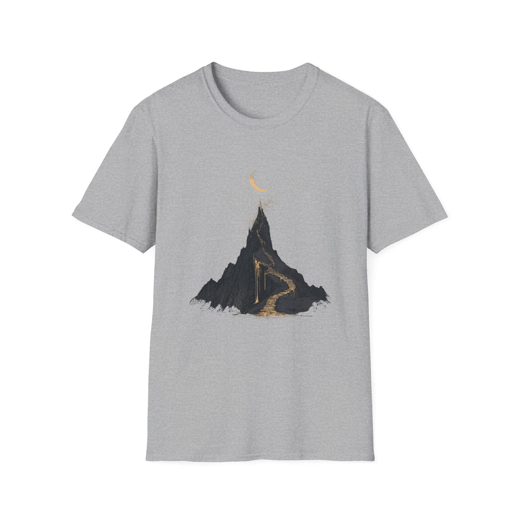 Mountain Peak T-Shirt — Minimal Moon & Golden Path Tee
