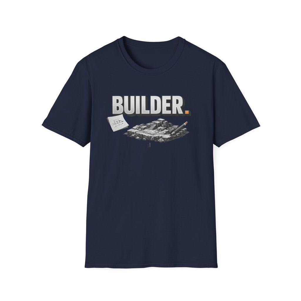 Builder T-Shirt — Architectural Blueprint & Construction Crew Tee