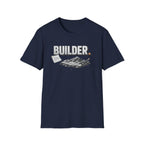 Builder T-Shirt — Architectural Blueprint & Construction Crew Tee