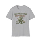 Wanderer Class Cryptid Build - Bigfoot Hiking Graphic T-Shirt