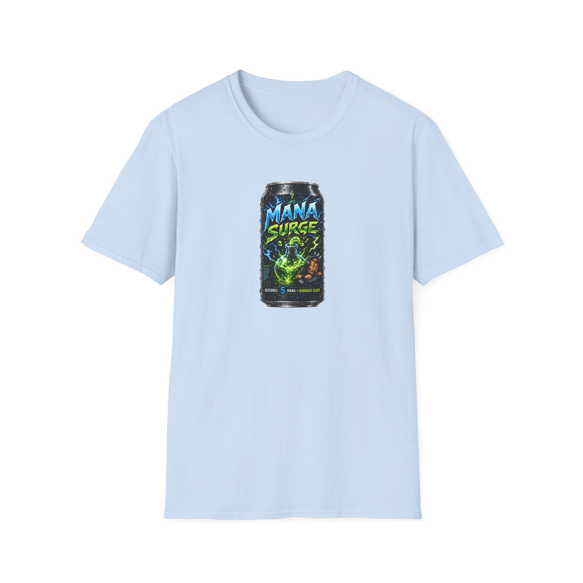 Mana Surge Energy Drink Can T-Shirt — Gamer & Fantasy Graphic Tee
