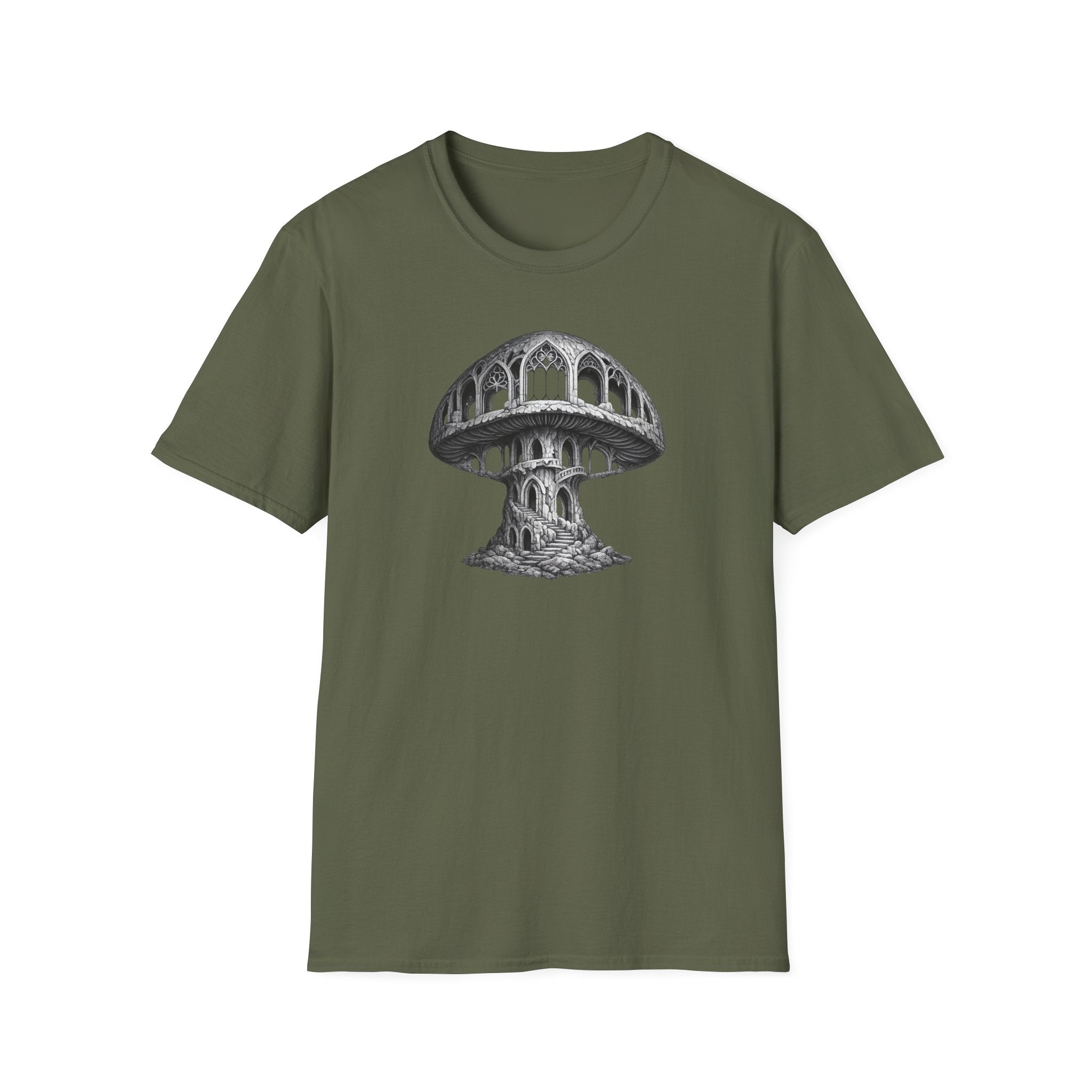 Mushroom Cathedral T‑Shirt — Mystical Fungal Fantasy Tee