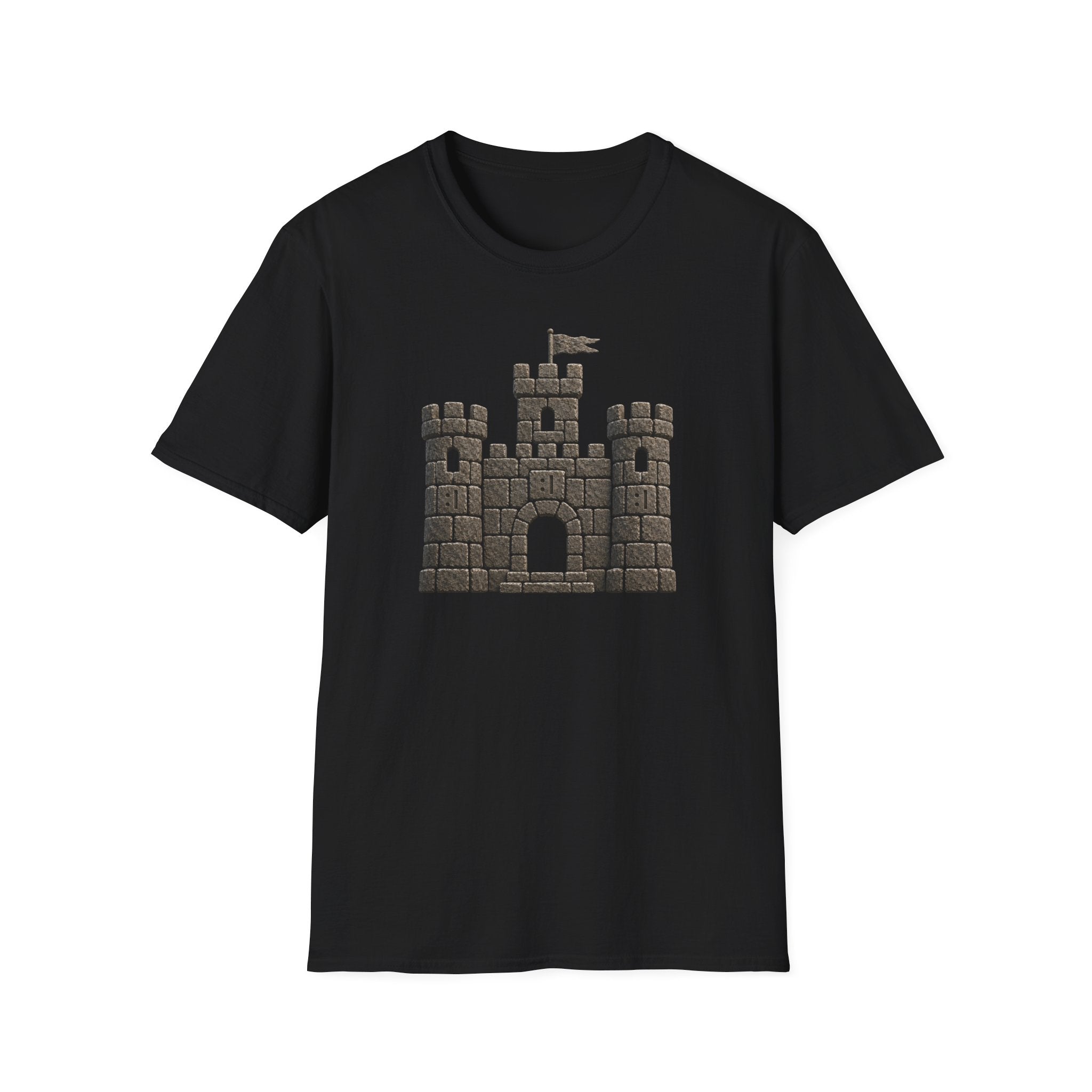 Stone Castle Graphic T‑Shirt — Brick Fortress Illustration Tee
