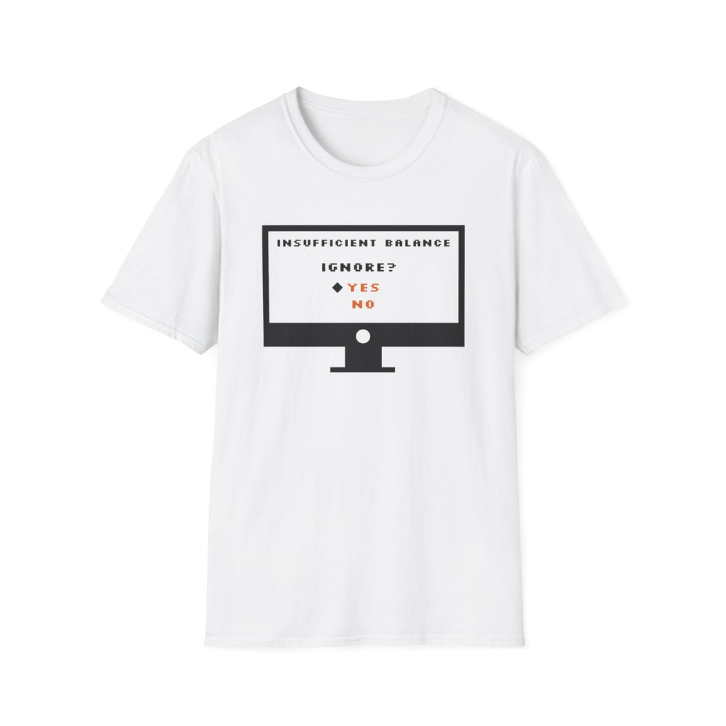 "Insufficient Balance" Retro Computer Screen Graphic T-Shirt