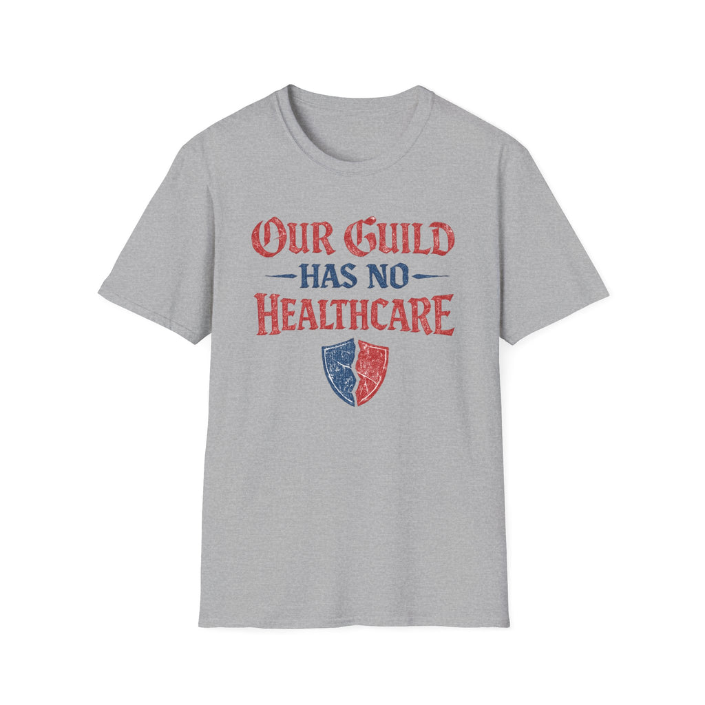 "Our Guild Has No Healthcare" Vintage Distressed Gaming T-Shirt