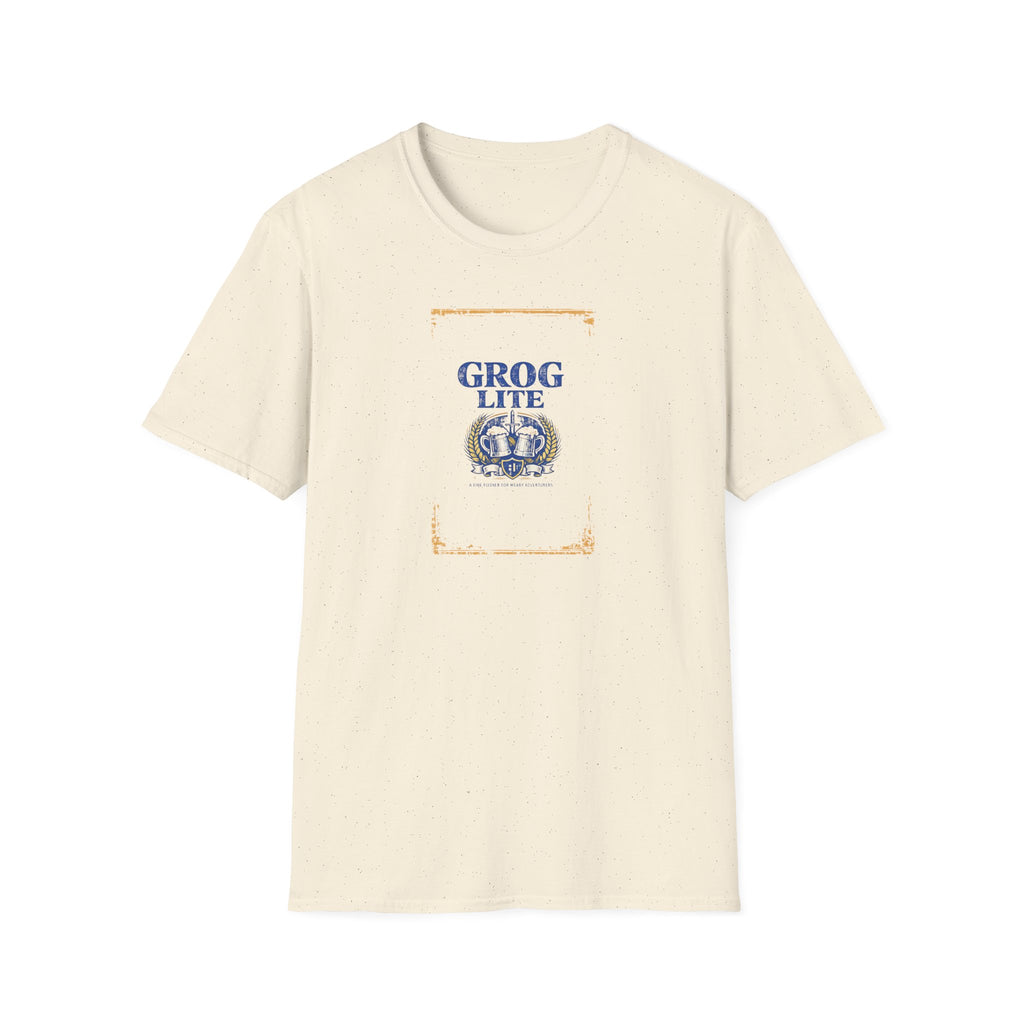 Grog Lite Parody Beer Logo T‑Shirt — Vintage Label Tee